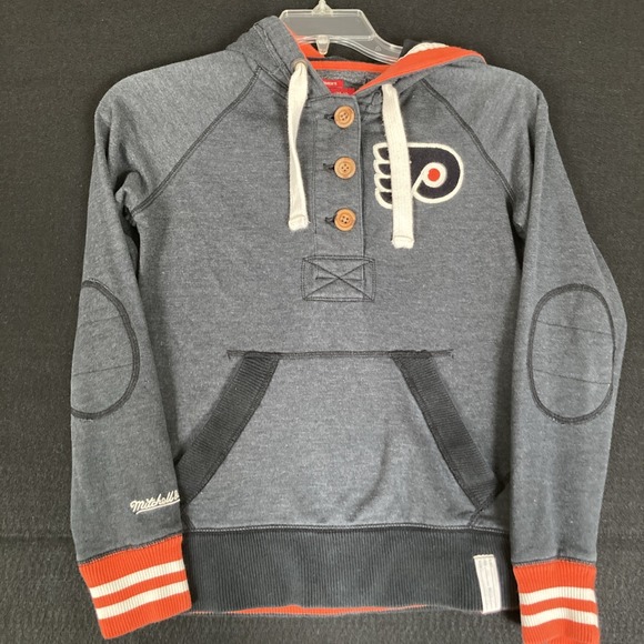 Philadelphia Flyers Hoodie Mitchell & Ness Vintage Hockey Sweatshirt Womens S - Picture 2 of 15